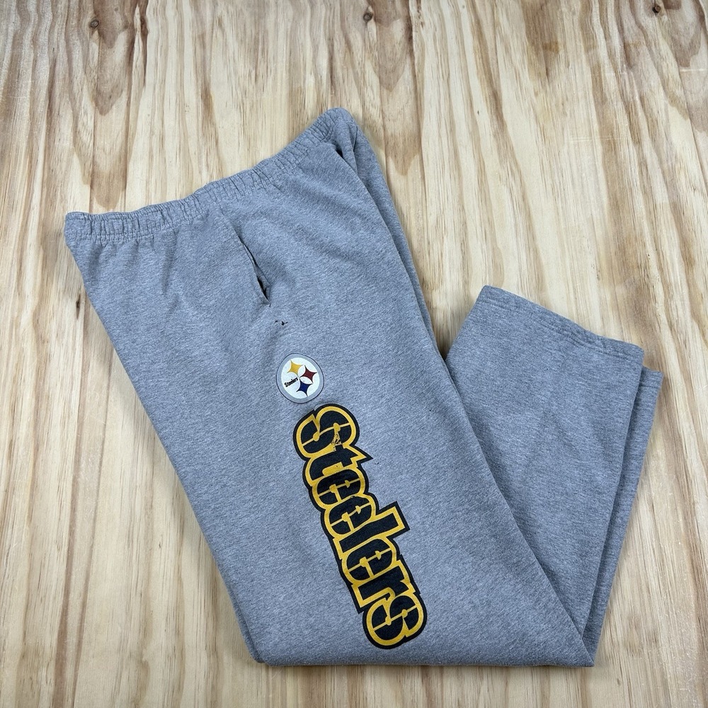 Y2K Vintage Pittsburgh Steelers Men's XL Gray Sweatpants NFL Football Pants